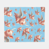 Schattigee zwijnen vliegen zalig in de zonnige bla fleece deken (Voorkant (Horizontaal))