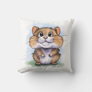 SchattigeFluffy Hamster Cartoon Kussen