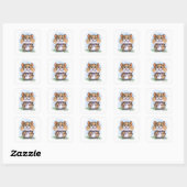 SchattigeFluffy Hamster Cartoon Vierkante Sticker (Vel)