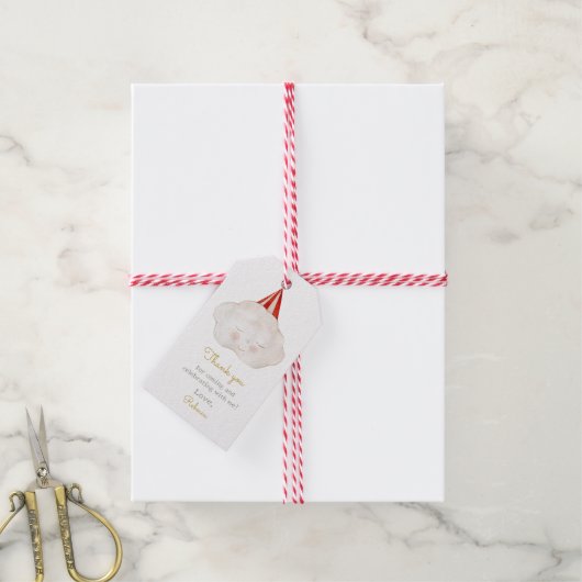 Schattigeste Hallo Baby Cloud-Baby shower Cadeaulabel (Met Touw)