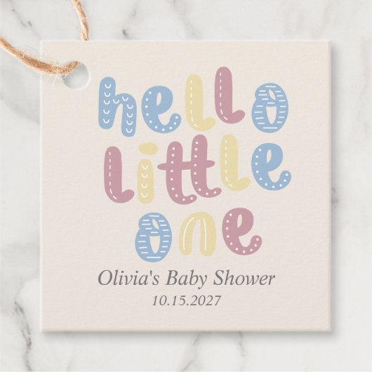 Schattigeste Hallo Baby shower Boho Bedankjes Labels (Voorkant)