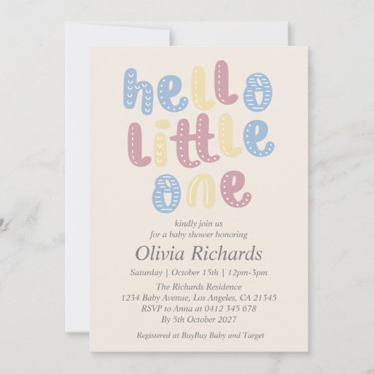 Schattigeste Hallo Baby shower Boho Kaart (Voorkant)