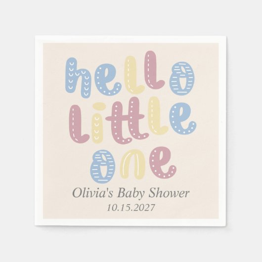 Schattigeste Hallo Baby shower Boho Servet (Voorkant)