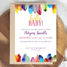 Schattigeste Hallo Baby Vibrant! Veren Baby shower Kaart