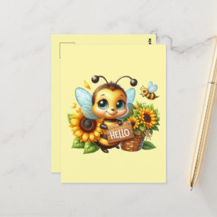Schattigeste hallo bijenliefhebbers briefkaart