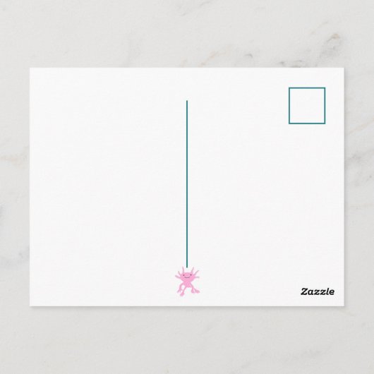 Schattigeste Hallo Briefkaart Axolotl roze salaman (Achterkant)