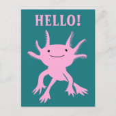 Schattigeste Hallo Briefkaart Axolotl roze salaman (Voorkant)