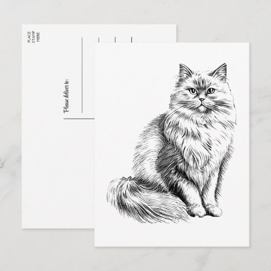 Schattigeste Hallo Cat Lover Illustratie Briefkaart (Voorkant / Achterkant)