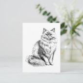 Schattigeste Hallo Cat Lover Illustratie Briefkaart (Staand voorkant)