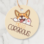 Schattigeste Hallo Corgi Bedankjes Labels (Voorkant)