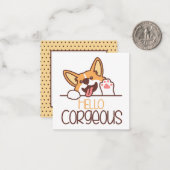 Schattigeste Hallo Corgi Notitiekaartje (Voorkant / Achterkant in situ)
