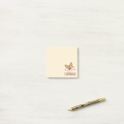 Schattigeste Hallo Corgi Post-it® Notes (Op bureau)
