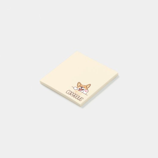 Schattigeste Hallo Corgi Post-it® Notes (Schuin)