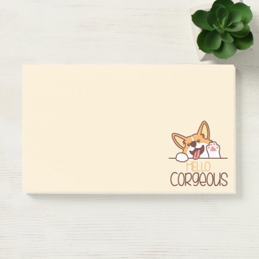 Schattigeste Hallo Corgi Post-it® Notes (Kantoor)