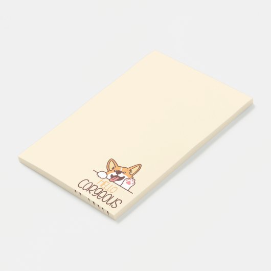Schattigeste Hallo Corgi Post-it® Notes (Schuin)