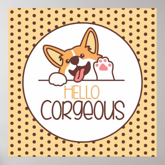 Schattigeste Hallo Corgi Poster (Voorkant)