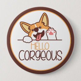 Schattigeste Hallo Corgi Ronde Button 4,0 Cm