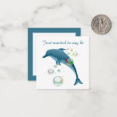 Schattigeste hallo dolfijn notitiekaartje (Voorkant / Achterkant in situ)