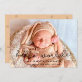 Schattigeste Hallo geboorteaankondiging fotokaart  Aankondiging (Voorkant / Achterkant)