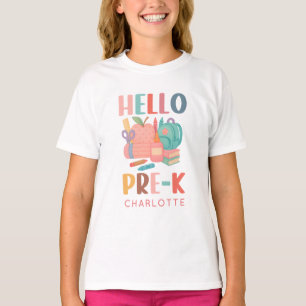 Schattigeste Hallo gepersonaliseerd? Pre K Terug n T-shirt