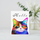 Schattigeste Hallo Gestreepte Veelkleurige Regenbo Briefkaart (Staand voorkant)