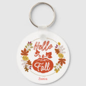 Schattigeste Hallo Herfst Autumn Leaves Pompoen Th Sleutelhanger (Achterkant)