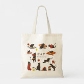 Schattigeste Hallo Herfst kat herfstseizoen Tote Bag (Achterkant)
