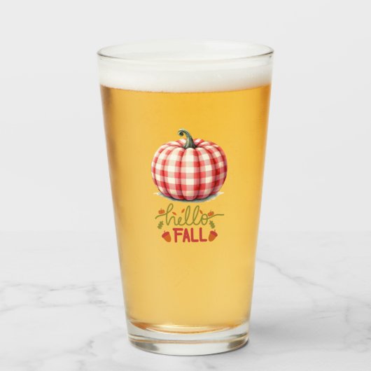 Schattigeste hallo herfst plaid pompoen glas (Voorkant gevuld)