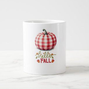Schattigeste hallo herfst plaid pompoen grote koffiekop