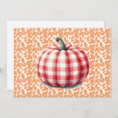 Schattigeste hallo herfst plaid pompoen kaart (Voorkant / Achterkant)