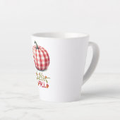 Schattigeste hallo herfst plaid pompoen latte mok (Rechterhoek)