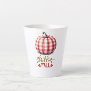 Schattigeste hallo herfst plaid pompoen latte mok