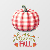Schattigeste hallo herfst plaid pompoen raamsticker (Vel)
