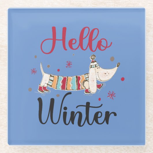 Schattigeste Hallo hond Glazen Onderzetter (Voorkant)