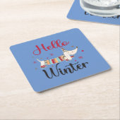 Schattigeste Hallo hond Kartonnen Onderzetters (Schuin)