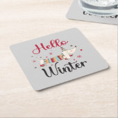 Schattigeste Hallo hond Kartonnen Onderzetters (Schuin)