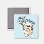 Schattigeste Hallo hond Magneet (Voorkant / Achterkant)