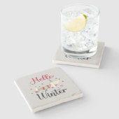 Schattigeste Hallo hond Stenen Onderzetter (Zijkant)