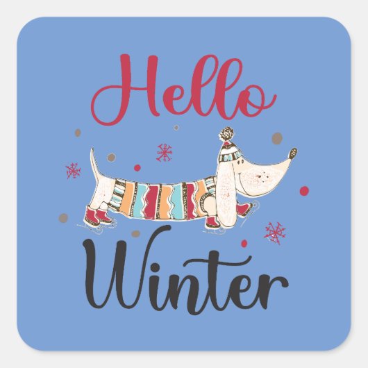 Schattigeste Hallo hond Vierkante Sticker (Voorkant)