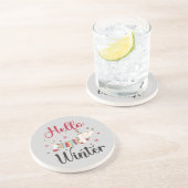 Schattigeste Hallo hond Zandsteen Onderzetter (Zijkant)