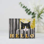 Schattigeste Hallo Kaart kattenadoptie (Staand voorkant)