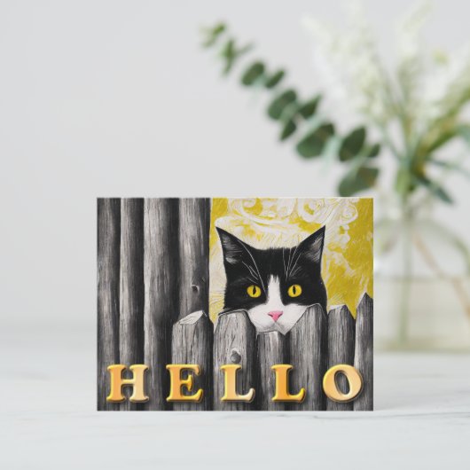 Schattigeste Hallo Kaart kattenadoptie (Staand voorkant)