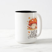 Schattigeste Hallo kawaii Mushroom Tweekleurige Koffiemok (Voorkant rechts)