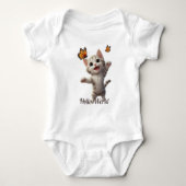 Schattigeste Hallo kitten vlinders Romper (Voorkant)