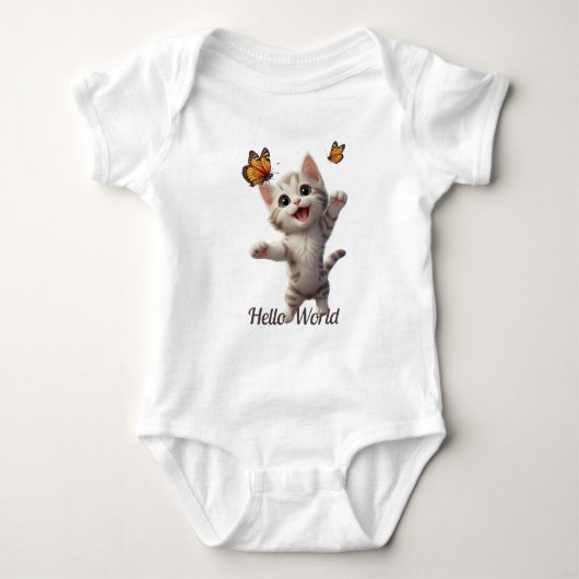 Schattigeste Hallo kitten vlinders Romper (Voorkant)