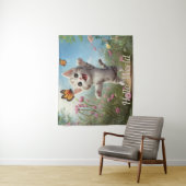 Schattigeste Hallo kitten vlinders Wandkleed (In situ)