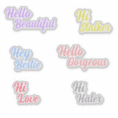 Schattigeste Hallo kleurrijke hi / frases  typogra Sticker (Voorkant)