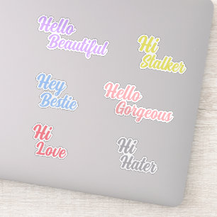 Schattigeste Hallo kleurrijke hi / frases  typogra Sticker