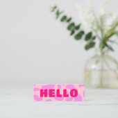 Schattigeste HALLO Koe Print Pastel Blush Bord Roz Mini Visitekaartje (Staand voorkant)