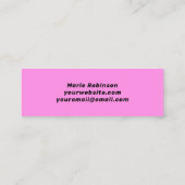 Schattigeste HALLO Koe Print Pastel Blush Bord Roz Mini Visitekaartje (Achterkant)